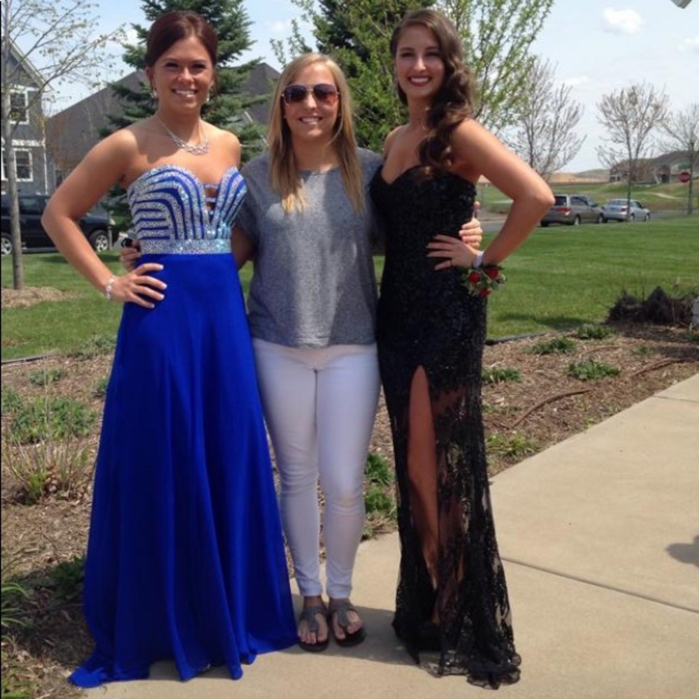 Black, Sequin, Prom dress.